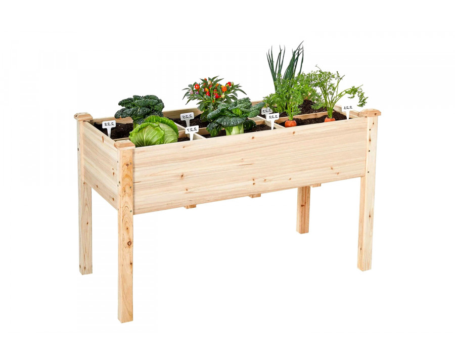 FaFurn - Solid Fir Wood Outdoor Raised Garden Bed Planter Box 2-Ft X 4-Ft X 30-Inch High