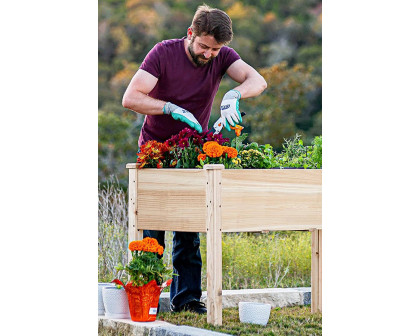 FaFurn - Solid Fir Wood Outdoor Raised Garden Bed Planter Box 2-Ft X 4-Ft X 30-Inch High