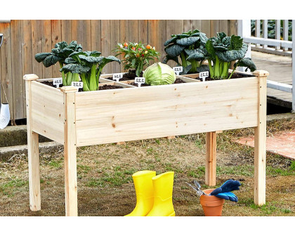 FaFurn - Solid Fir Wood Outdoor Raised Garden Bed Planter Box 2-Ft X 4-Ft X 30-Inch High