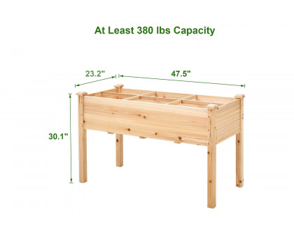 FaFurn - Solid Fir Wood Outdoor Raised Garden Bed Planter Box 2-Ft X 4-Ft X 30-Inch High