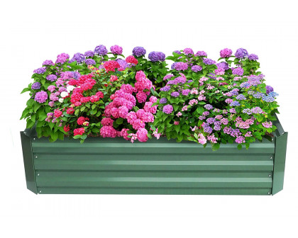 FaFurn™ - 4-Ft X 3-Ft X 11-Inch Raised Garden Bed Planter Box in Green Steel Metal