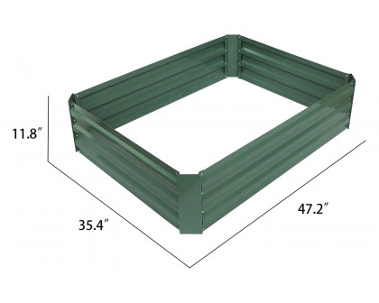 FaFurn™ - 4-Ft X 3-Ft X 11-Inch Raised Garden Bed Planter Box in Green Steel Metal