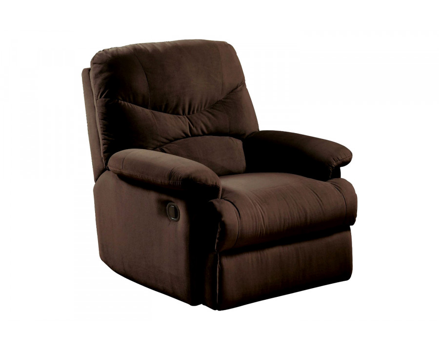 FaFurn - Comfortable Recliner Chair in Chocolate Brown Microfiber Upholstery