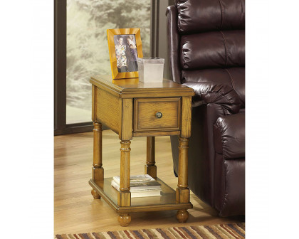 FaFurn - 1-Drawer Nightstand in Light Brown, Wood