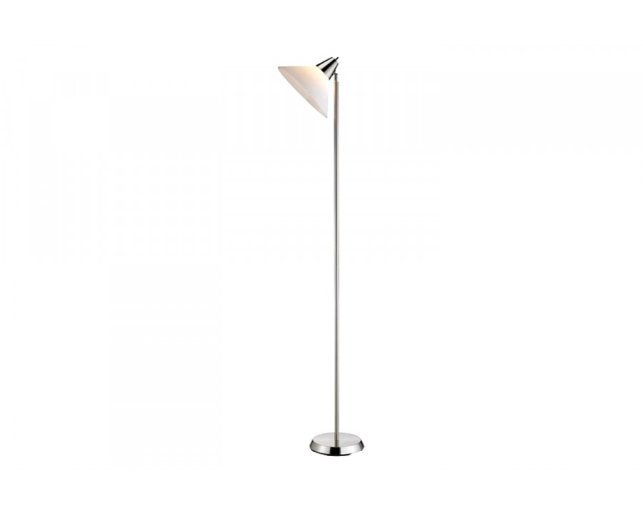 FaFurn - Contemporary Swivel Floor Lamp with Bowl Shade in Satin Steel Finish