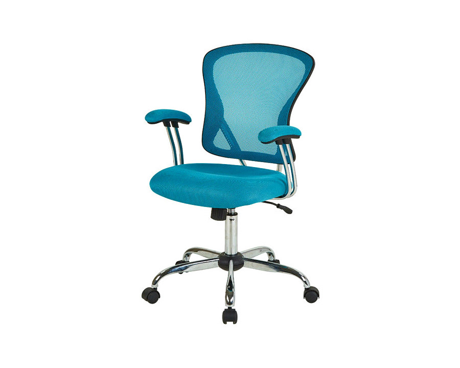 FaFurn - Blue High Back Mesh Office Chair with Padded Armrest