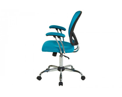 FaFurn - Blue High Back Mesh Office Chair with Padded Armrest