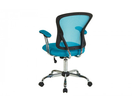 FaFurn - Blue High Back Mesh Office Chair with Padded Armrest