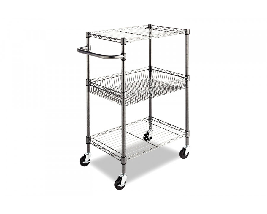 FaFurn - 3-Tier Metal Kitchen Cart with Adjustable Shelves and Casters