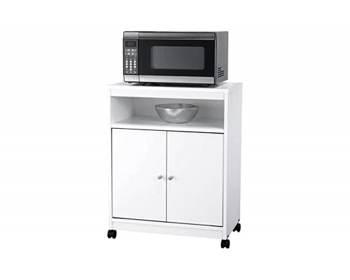 FaFurn - White Utility Cart/Kitchen Microwave Cart with Casters