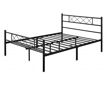 FaFurn™ Traditional Powder Coated Slatted Metal Platform Bed - Full Size