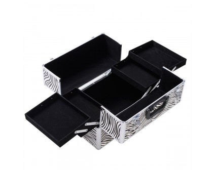 FaFurn - Jewelry Box Makeup Storage Case Organizer in Zebra