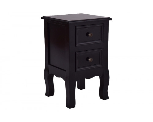 FaFurn - Black Wooden 2-Drawer Accent End Table Nightstand