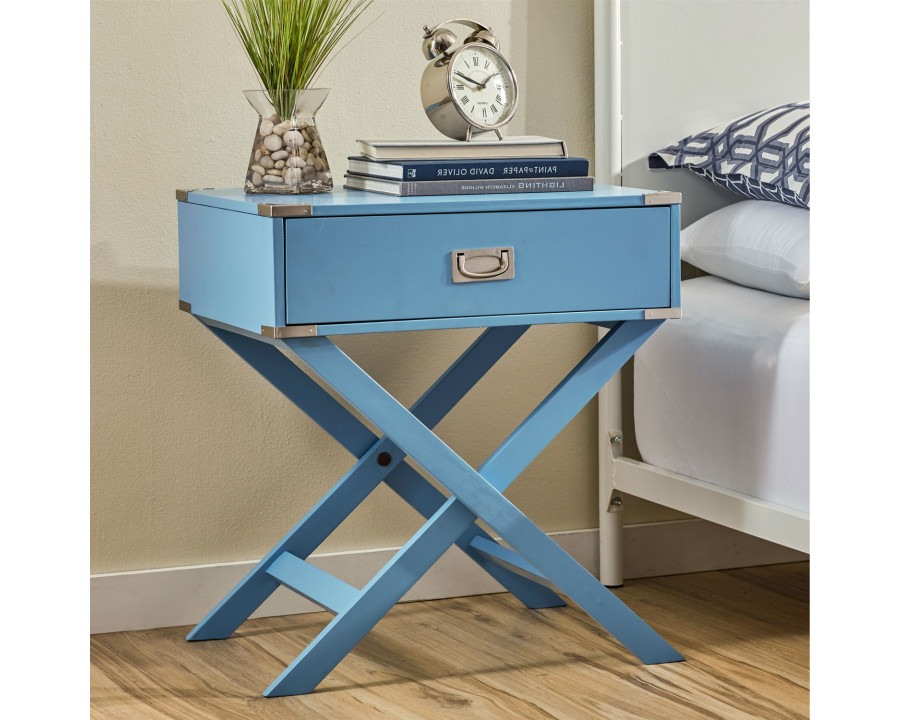 FaFurn - Modern 1-Drawer Nightstand in Blue