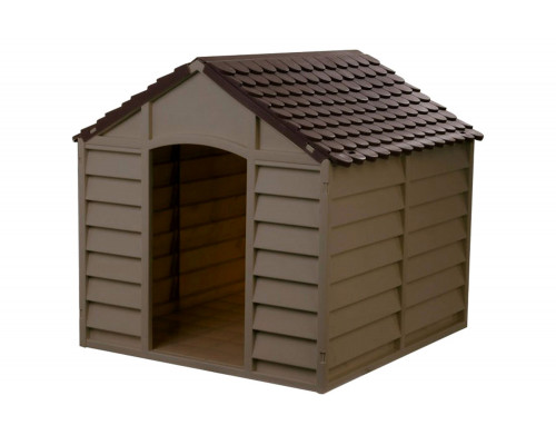 FaFurn Large Heavy Duty Outdoor Waterproof Dog House in Polypropylene - Brown