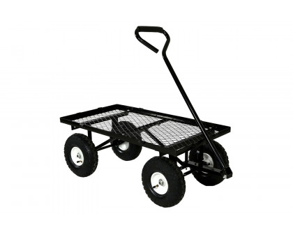 FaFurn Heavy Duty Steel Garden Utility Cart Wagon with Removable Sides - Black