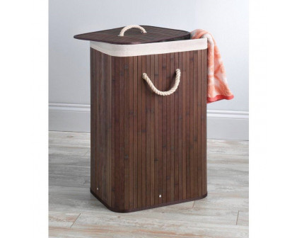 FaFurn - Laundry Hamper Basket with Lid and Removable Bag in Brown