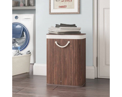 FaFurn - Laundry Hamper Basket with Lid and Removable Bag in Brown