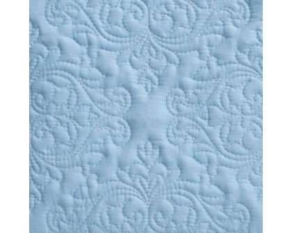 FaFurn Queen Size 3-Piece Quilted Damask Pattern Quilt Set - Blue, Cotton