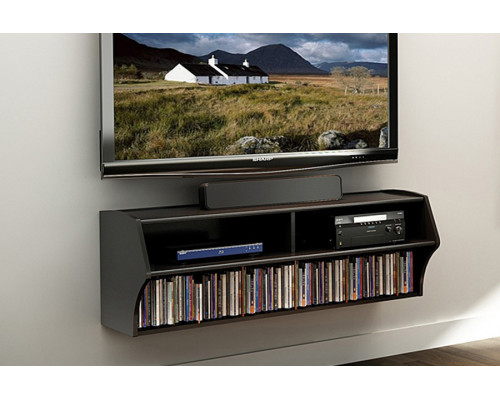 FaFurn - Wall Mounted A/V Console/Entertainment Center in Black