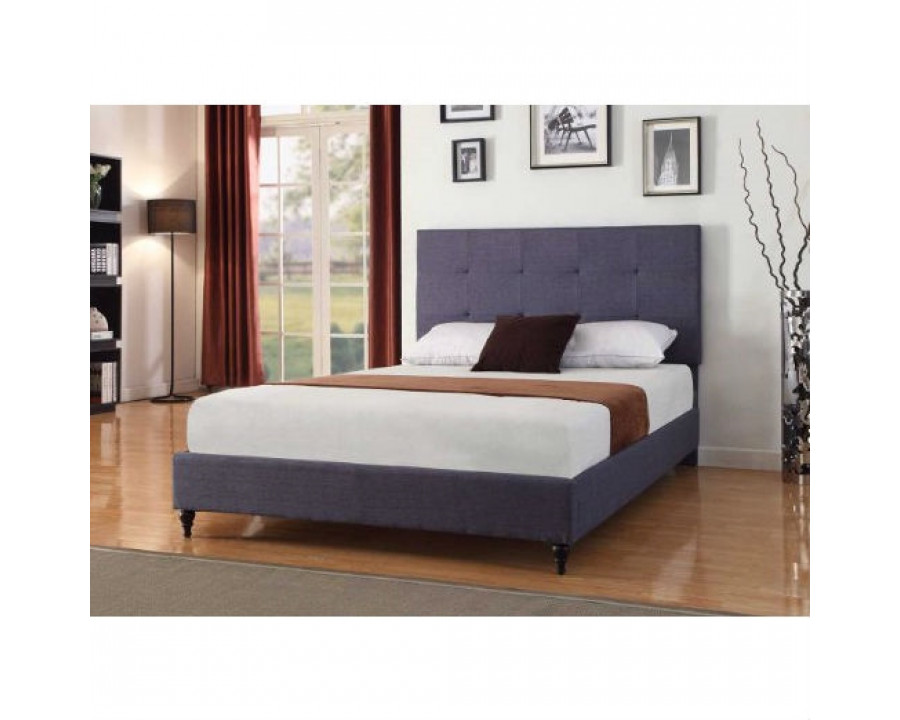 FaFurn - Platform Bed Frame with Upholstered Headboard