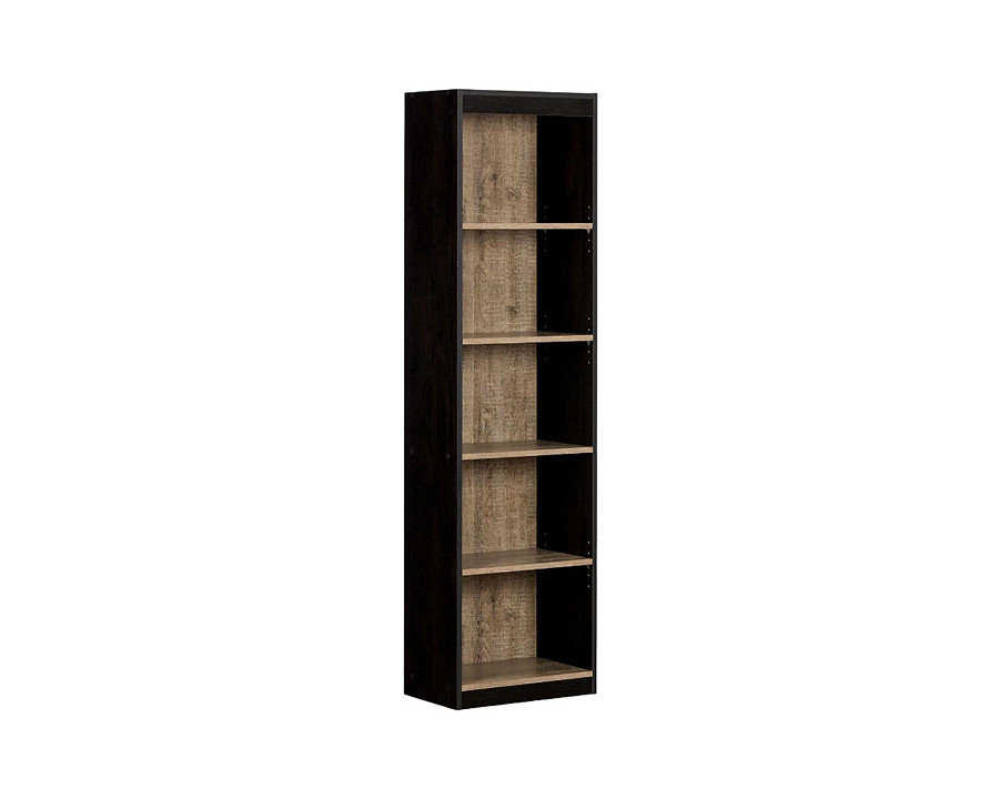 FaFurn - Modern 69-Inch Tall Skinny 5-Shelf Bookcase in Black Oak Finish