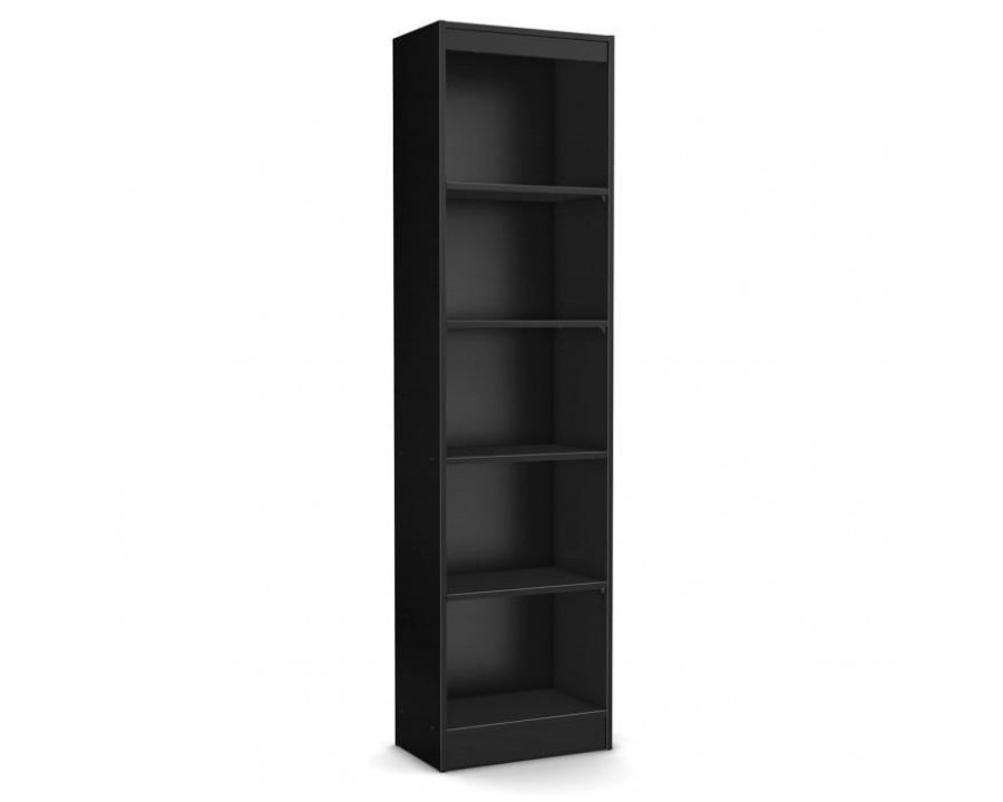 FaFurn Modern Tall 5-Shelf Bookcase - Black, Wood