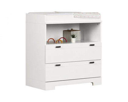 FaFurn - Modern Nursery 2 Drawer Storage Baby Changing Table in White