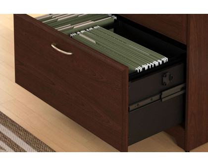 FaFurn - 2-Drawer Lateral File Cabinet in Cherry Wood Finish