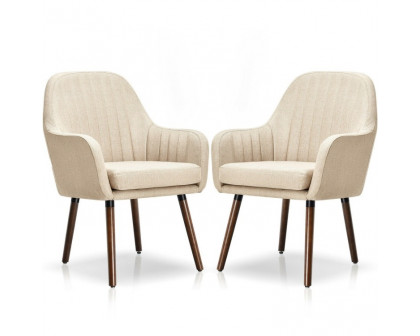 FaFurn - Set of 2 Retro Accent Chairs Set with Stylish Wood Legs