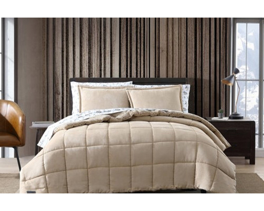 FaFurn - Plush Sherpa Reversible Micro Suede Comforter Set