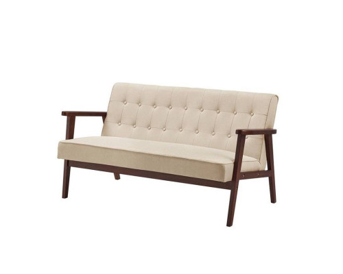 FaFurn Modern Loveseat with Seat/Back Cushion - Beige