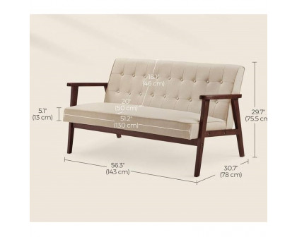 FaFurn™ Modern Loveseat with Seat/Back Cushion - Beige