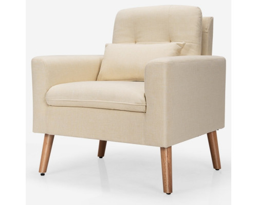 FaFurn Modern Accent Chair with Pillow - Beige