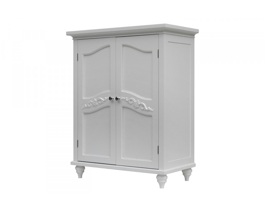 FaFurn Bathroom Linen Storage Floor Cabinet with 2-Doors - White