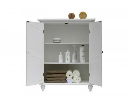 FaFurn Bathroom Linen Storage Floor Cabinet with 2-Doors - White