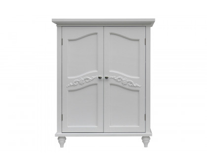 FaFurn Bathroom Linen Storage Floor Cabinet with 2-Doors - White