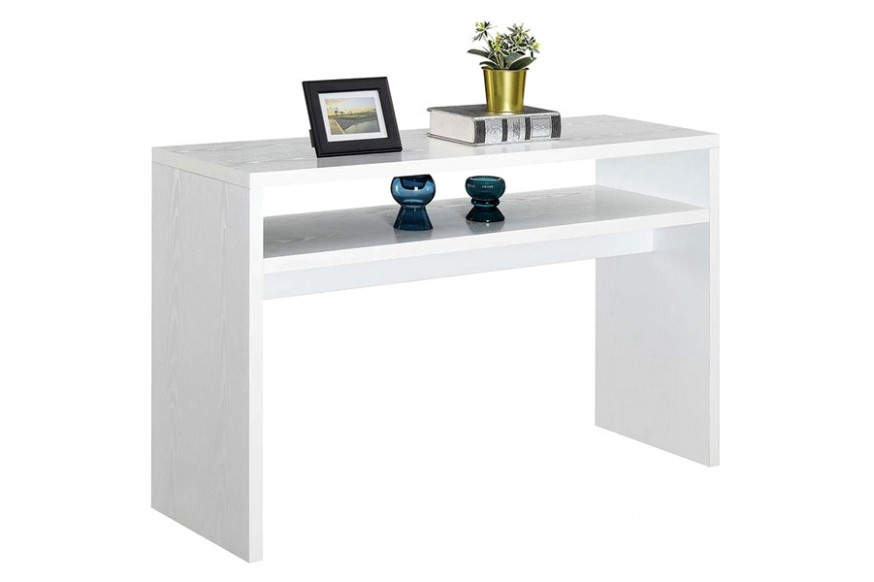 FaFurn™ - Modern Farmhome White Sofa Table Console Table with Bottom Shelf