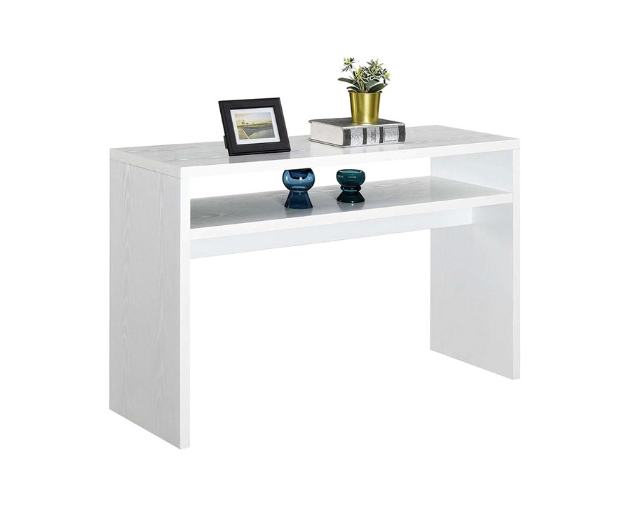 FaFurn - Modern Farmhome White Sofa Table Console Table with Bottom Shelf