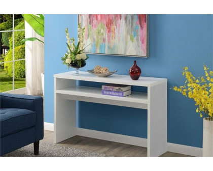 FaFurn™ - Modern Farmhome White Sofa Table Console Table with Bottom Shelf