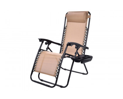 FaFurn - Folding Outdoor Zero Gravity Lounge Chair Recliner (Set of 2)