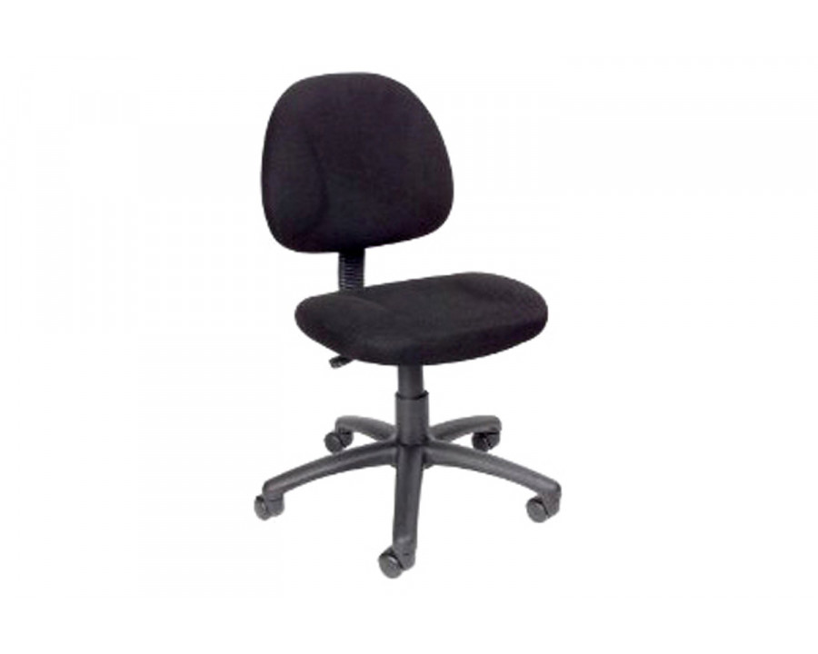 FaFurn - Black Office Chair with Padded Seat and Back with Lumbar Support