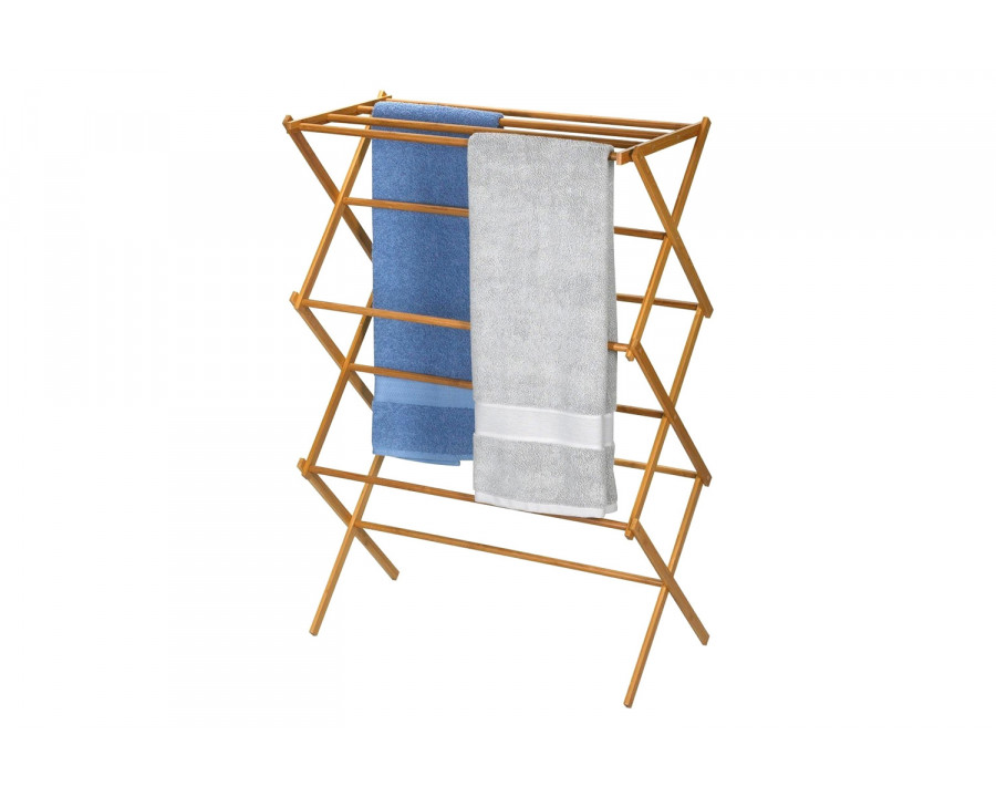 FaFurn - Folding Laundry Clothes Drying Rack in Bamboo Wood