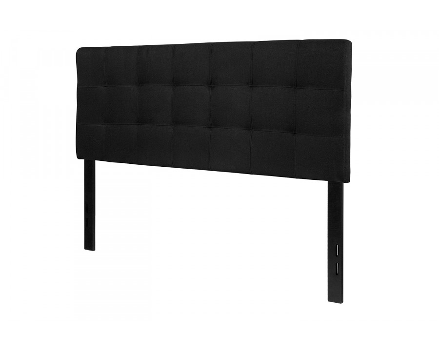 FaFurn Modern Fabric Upholstered Panel Headboard - Black, Full Size