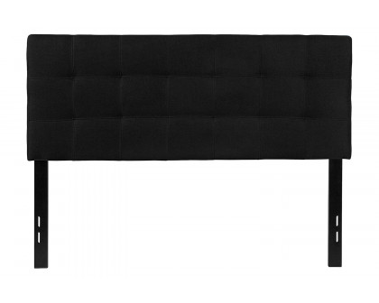 FaFurn Modern Fabric Upholstered Panel Headboard - Black, Full Size