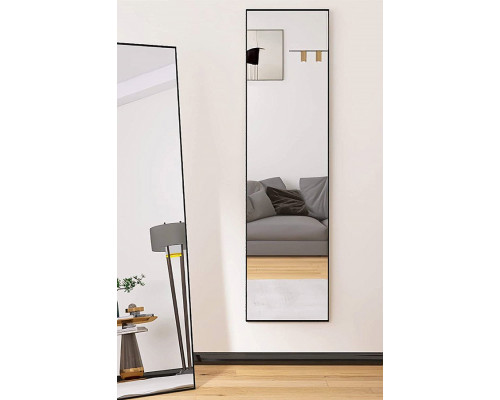 FaFurn Modern Full Length Floor Mirror with Stand Or Wall Mount - Black