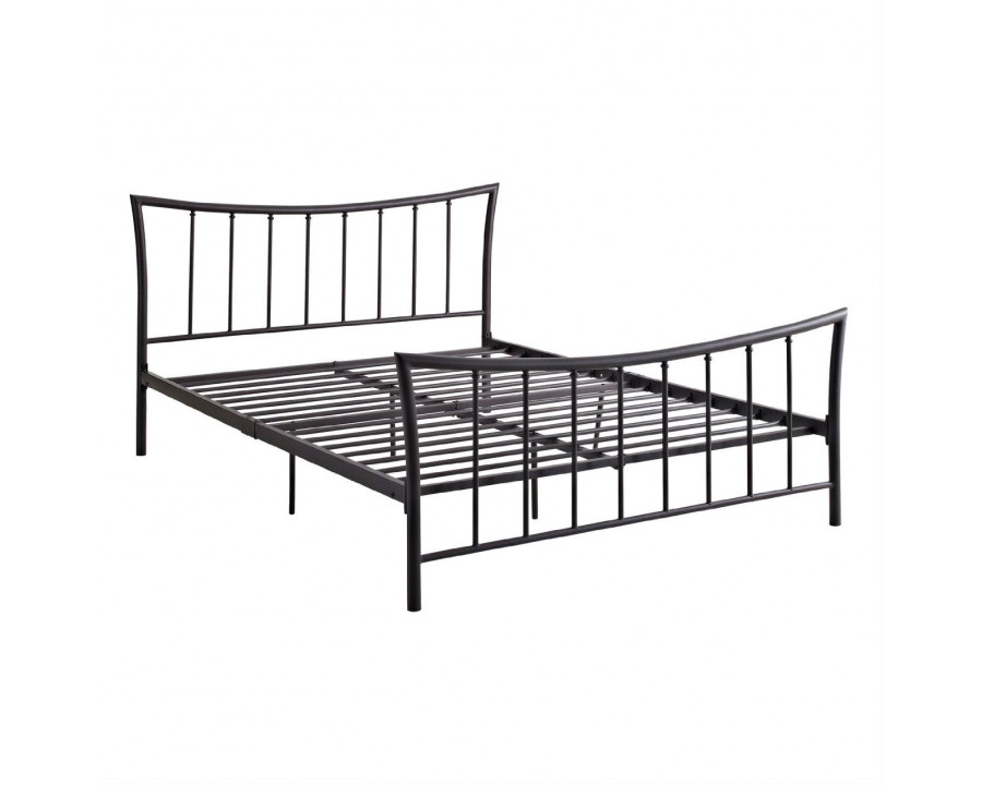 FaFurn - Platform Bed Frame with Headboard and Footboard in Brushed Bronze, Metal