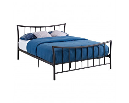 FaFurn - Platform Bed Frame with Headboard and Footboard in Brushed Bronze, Metal