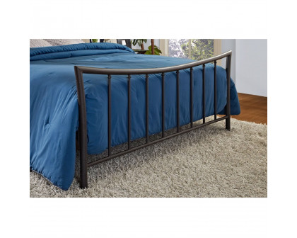 FaFurn - Platform Bed Frame with Headboard and Footboard in Brushed Bronze, Metal