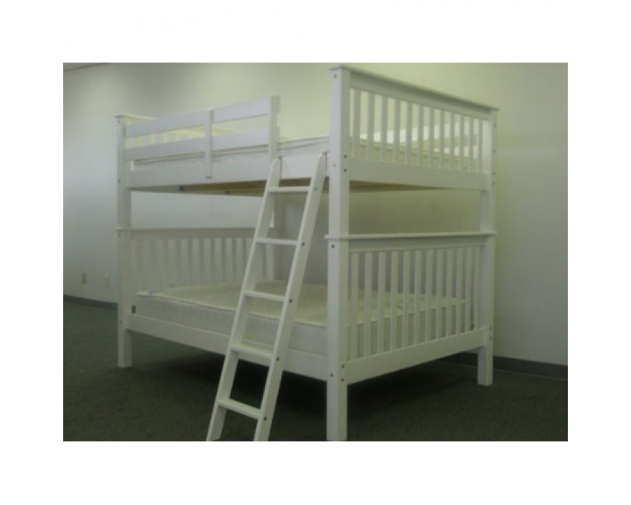 FaFurn - Full Size Bunk Bed in White, Wood